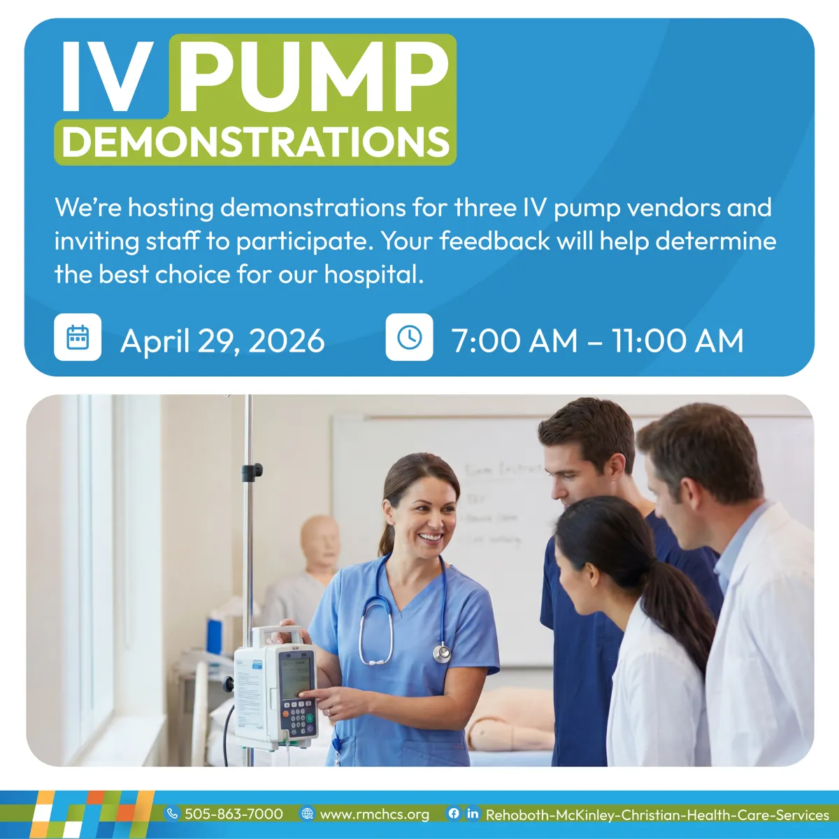 IV pump demonstrations